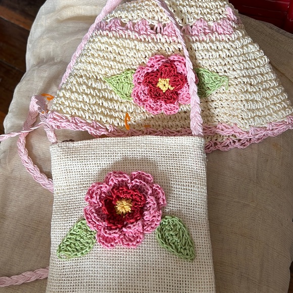 Handmade girls hat & bag  ages3 yrs. / 8 yrs old